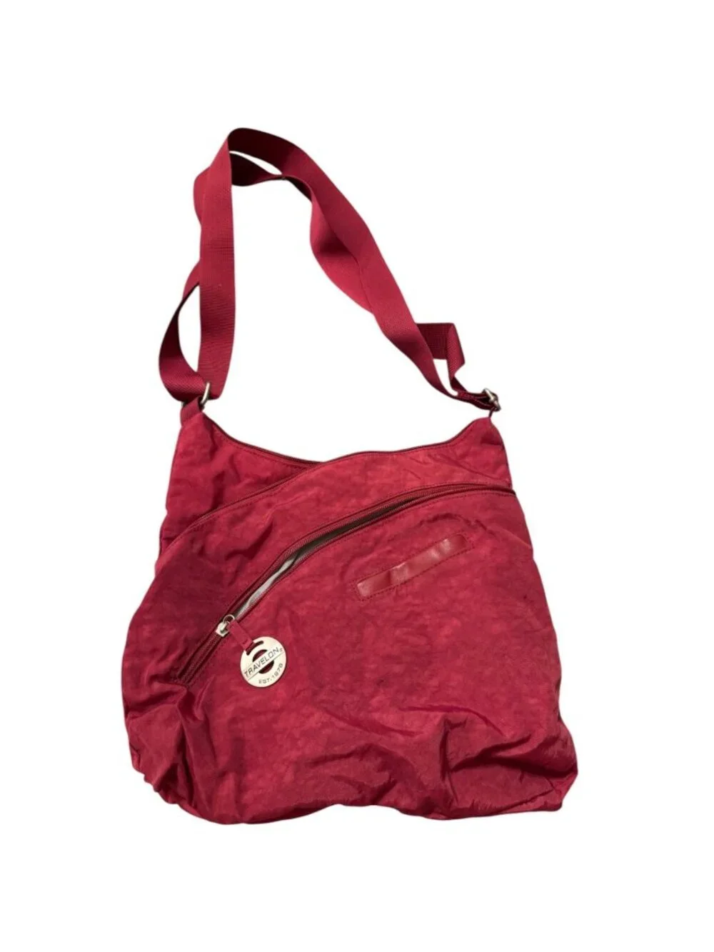 Travelon Red Anti-Theft Crossbody Bag Nylon Shoulder Purse